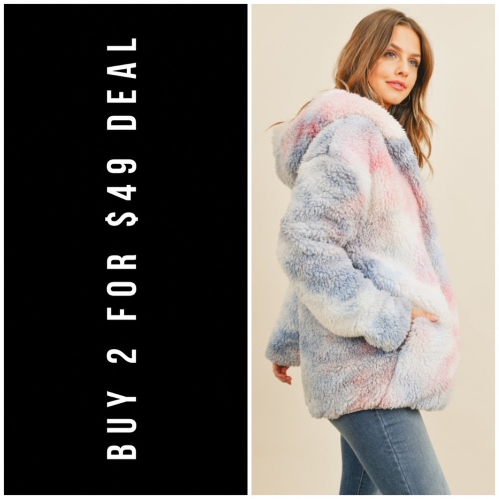 ❄️TIE DYE MULTICOLORED CARDIGAN HOODIE